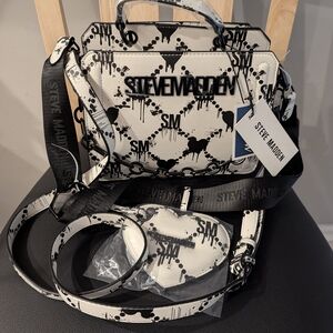 Steve Madden Black and White Men's Bag